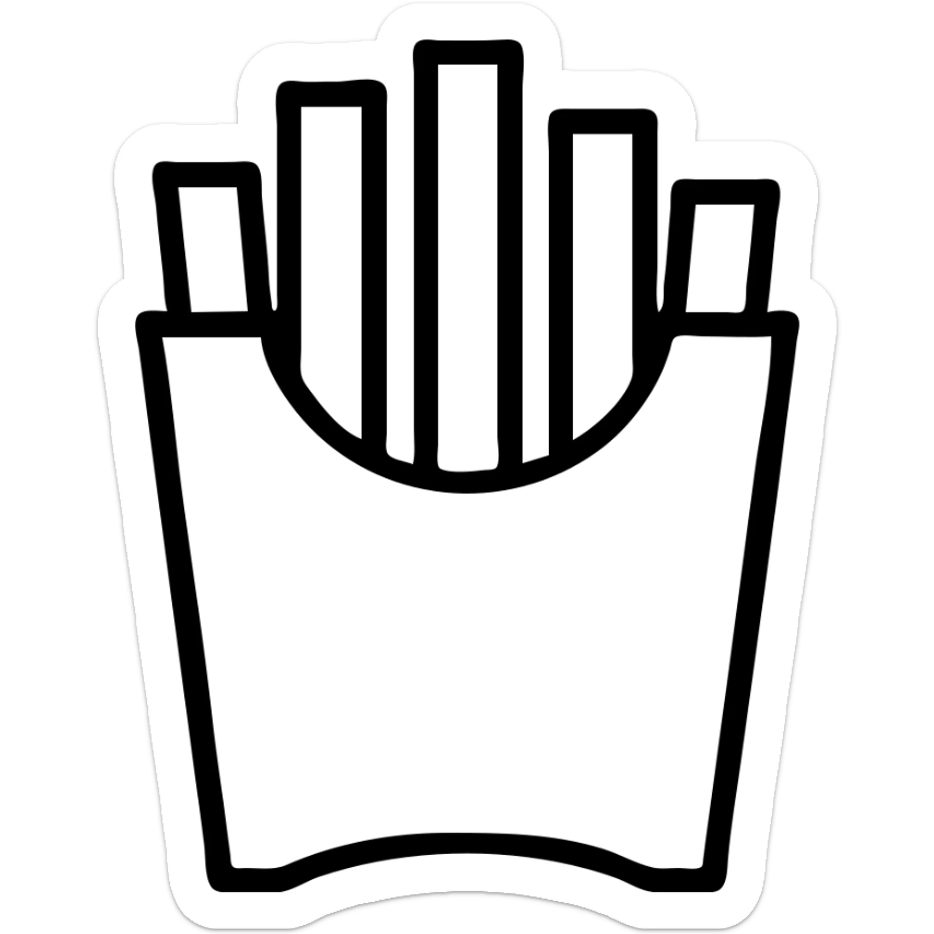 pink box of fries, cartoon style, bold lines sticker