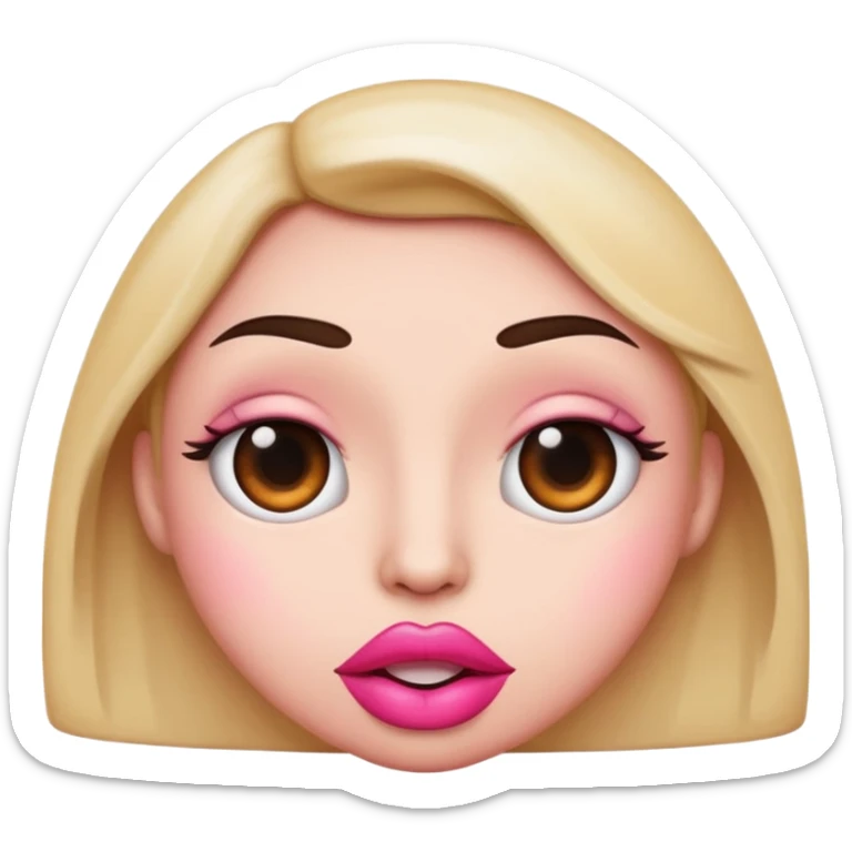 I want an emoji with the eyes looking to the side and with big pink lips with a judgemental face sticker