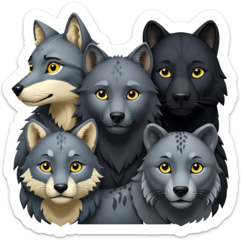 Fai un emoji per ognuno di questi personaggi del libro della giungla: Akela, Bagheera, Baloo, Kaa, fratel Bigio, Raska, Rama, Ikki, Chill e Mang sticker