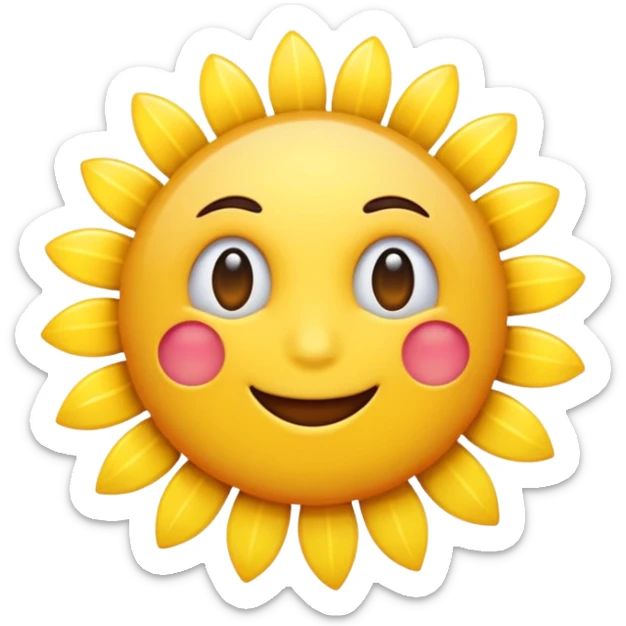 generar un sol natural, sin carita feliz, que se asemeje a un sol normal sticker