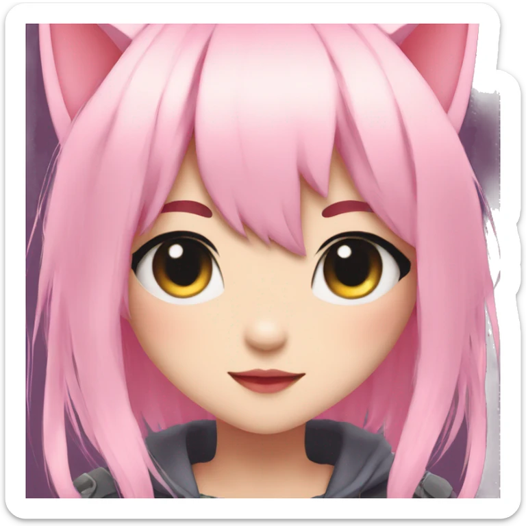 Edgy Kawaii Cute Cool Beautiful Elegant Pretty Anime Catgirl sticker