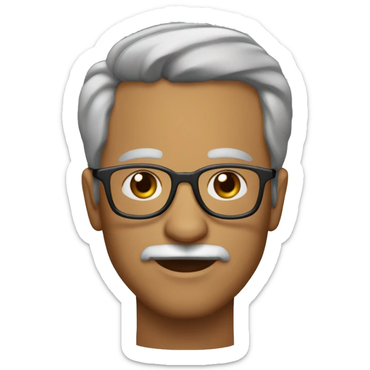 HOMEM 54 ANOS CABELOS CASTANHOS CURTOS, BARBA BEM FEITA OCULOS DE GRAU sticker