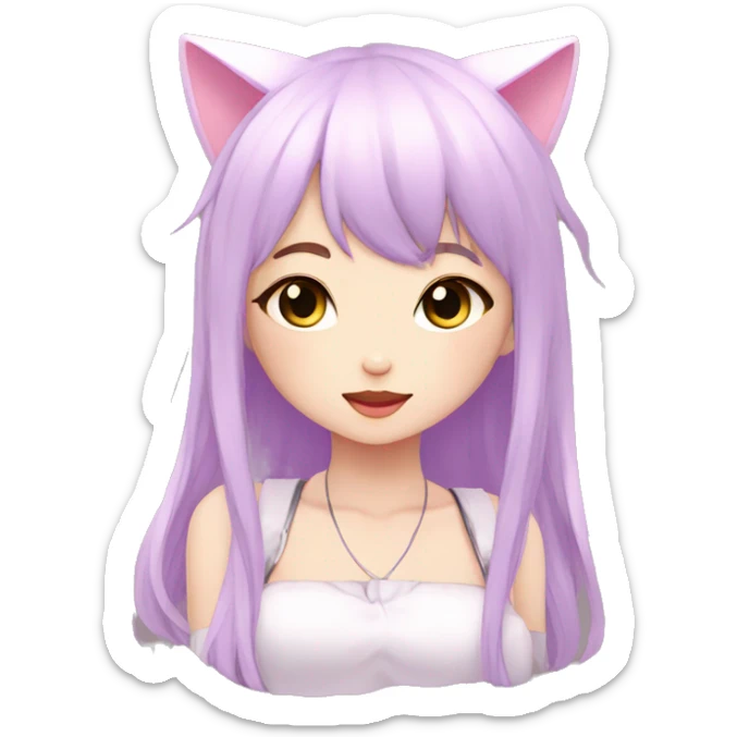 Edgy Kawaii Cute Cool Beautiful Elegant Pretty Pastel Anime Catgirl sticker