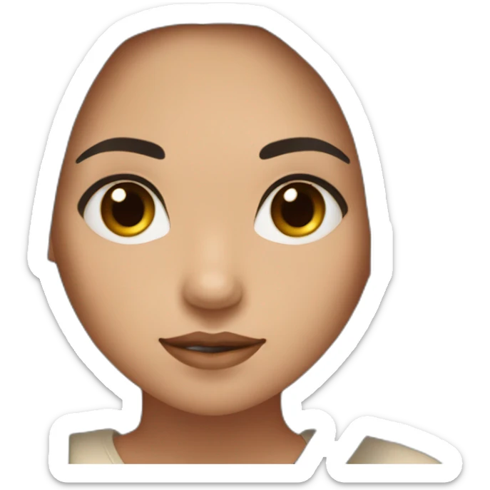 metis girl with dark brown eyes and long black Smooth hair With light brown strands sticker