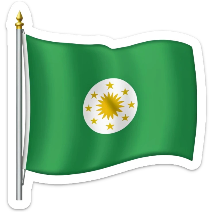 Just do a simple flag I want to put in my bio. Have u seen the panjshir flag do that it’s not in the emojis but make it exactly like the picture don’t add anything else. The colors are green white and black btw with something on the middle search it up and make it in a shape of flag like the emojis sticker