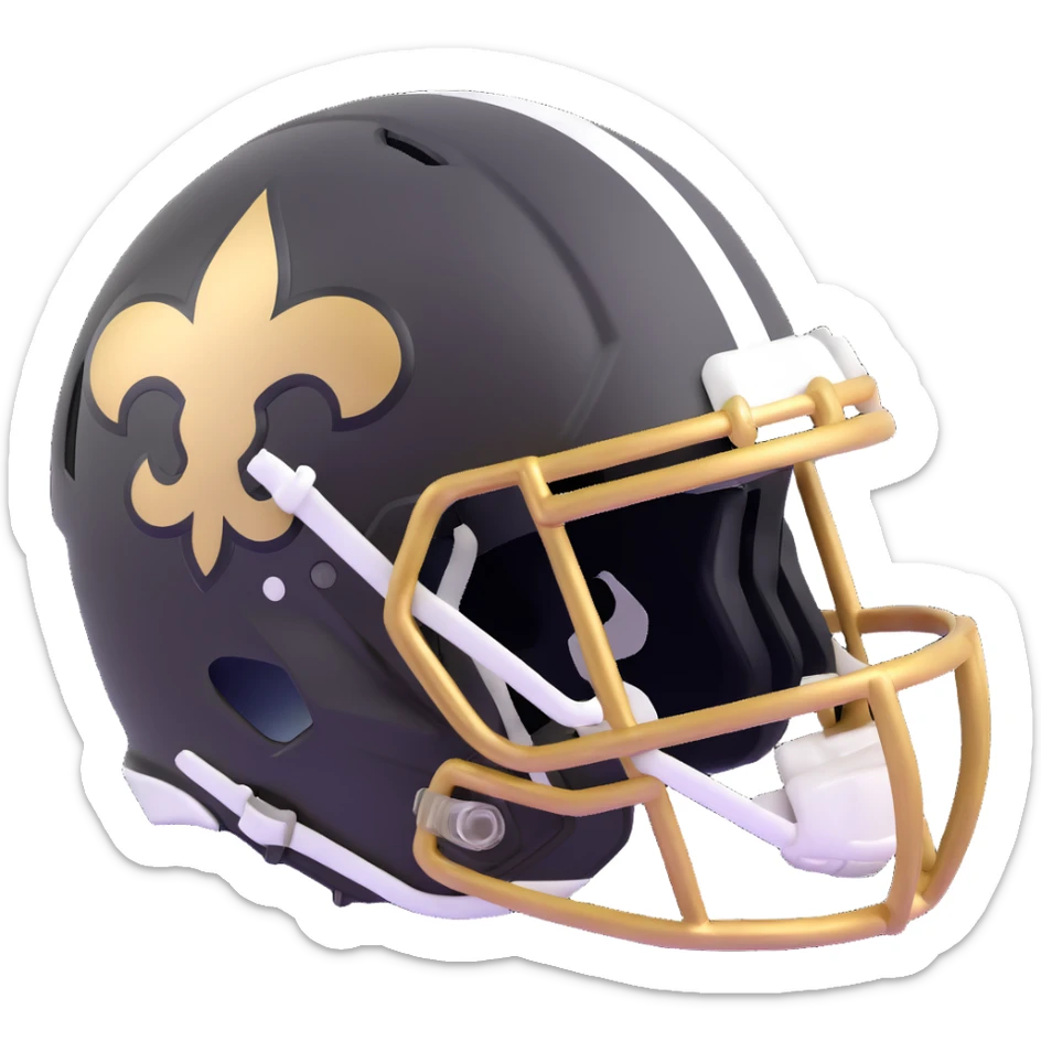 New Orleans Saints football helmet in black and gold team colors sticker