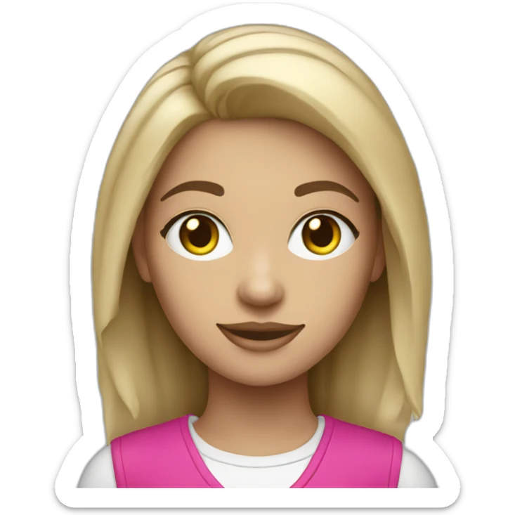 a girl designer who works at the ozone company. The company's corporate colors are blue, fuchsia and white sticker