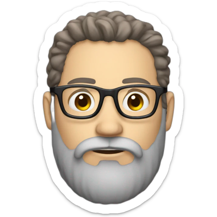 guy with very tall beard and side brown hair and glasses holding a shotgun sticker