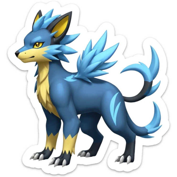 Palkia-Zeraora-Manectric-Luxray-Fakémon-fusion-animal-creature, full body  sticker