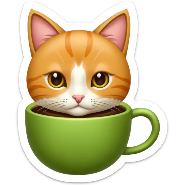 Dans eden kahverengi tüylü ve gözlü bir kedi sticker