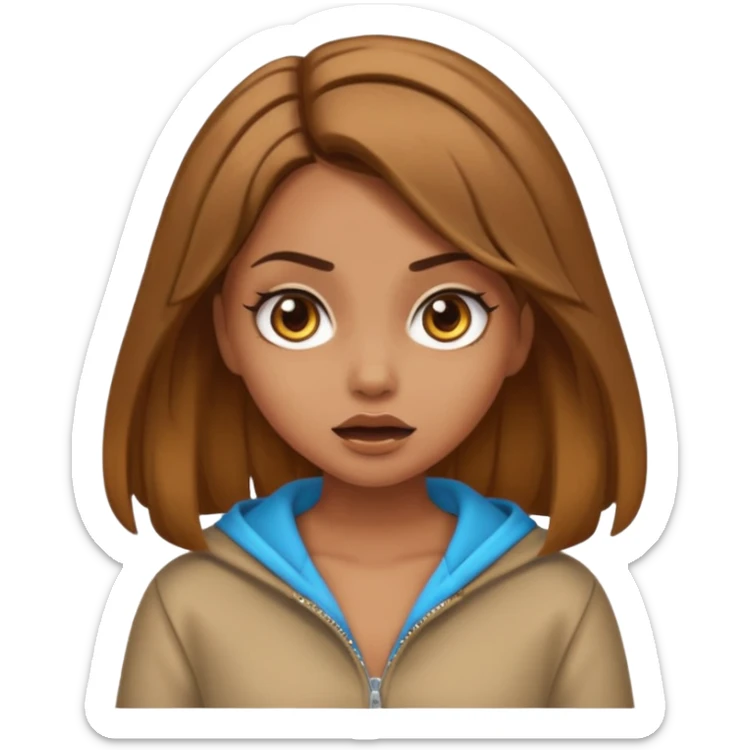 pretty long hair girl middle parted, amazed, good clothes, tanned, baddie, RELLY PREETY, BADDIE, DRESSED AS A BADDIE, LIGHT BROWN HAIR sticker