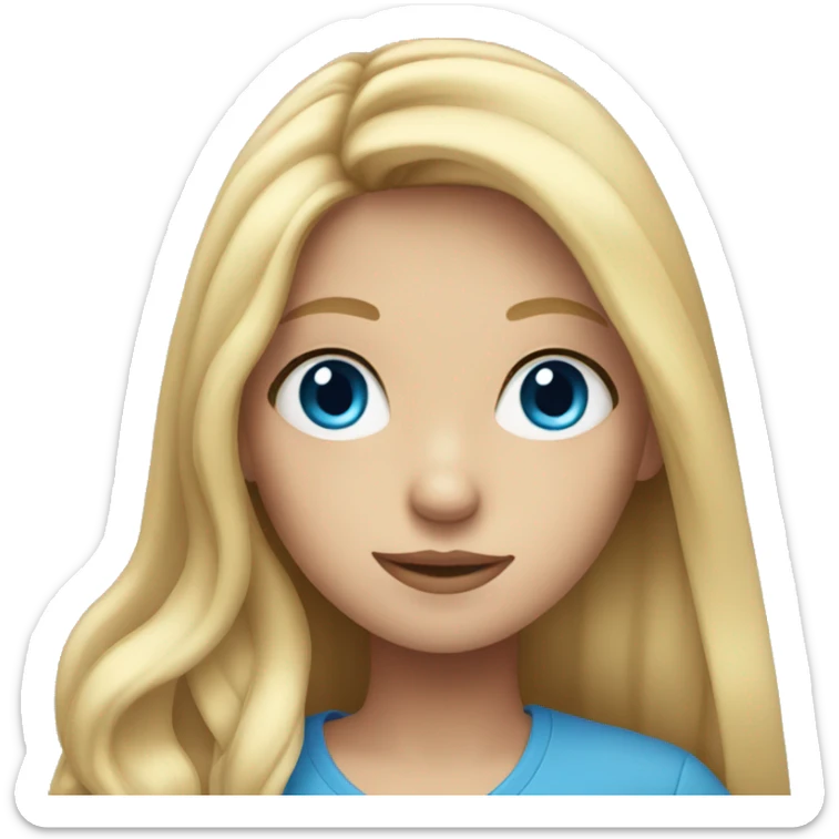 girl with long blonde hair and blue eyes sticker