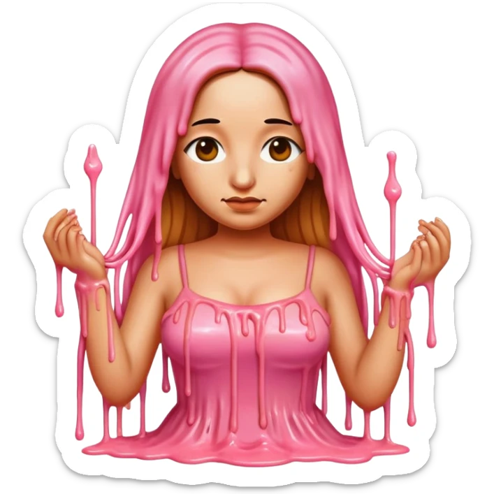  SPAM meat melted pink dripping sauce spaghetti dress monalisa portrait sticker