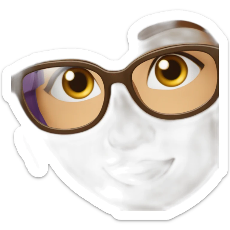 une ado marocaine musulamane portant le hijab avec des lunettes et un grain de beauté au dessus du sourcil gauche sticker