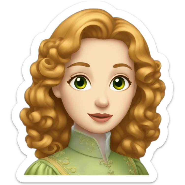 Russian royal family, anastasia with ginger medium hair, green eyes sticker