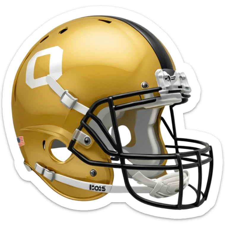 College football player helmet in gold color ( where is player face) sticker