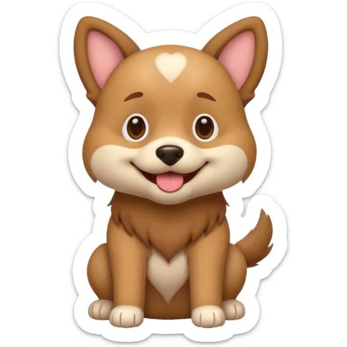 cute emoji-style dog with several resumes in its mouth, happy and proud, no hands or extra limbs, simple bold lines sticker