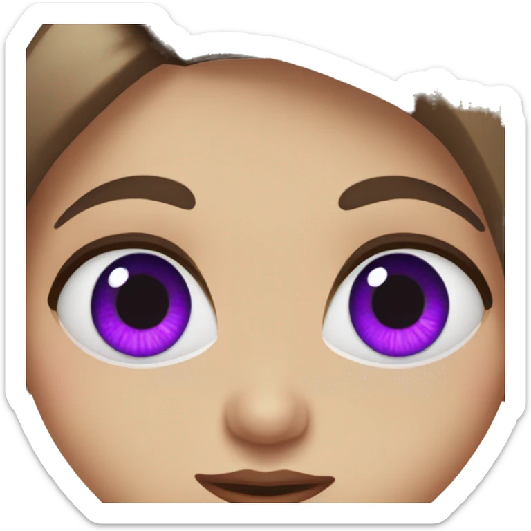 Girl with brown hair and blue eyes with bloodshot eyes and big purple eye bags  sticker