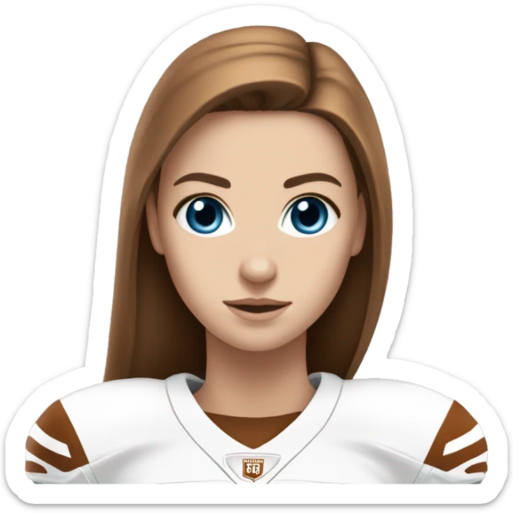 white girl brown hair blue eyes Texas longhorns football sticker