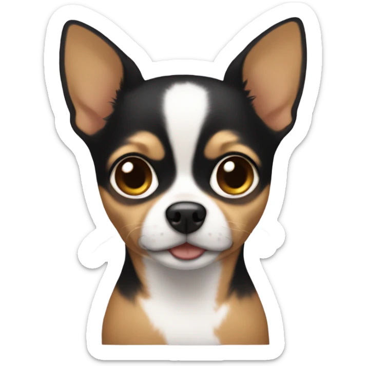 Chihuahua with girl brown and black hair sticker