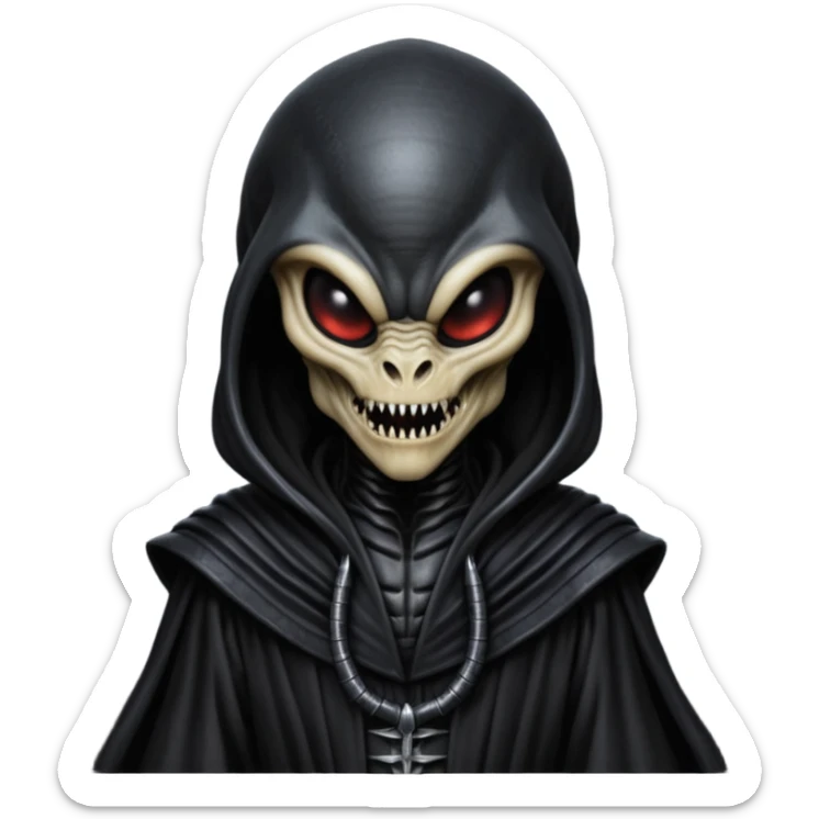 I need an emoji of a xenomorph from the alien franchise in a sith robe sticker
