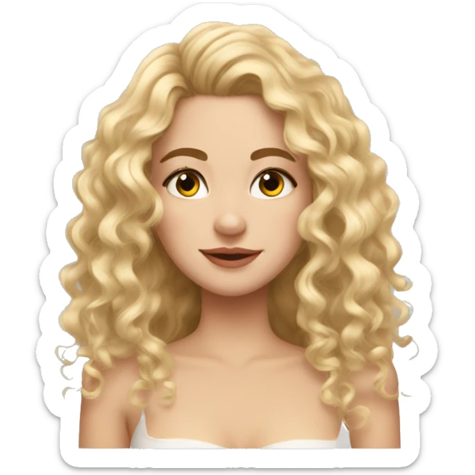 make a girl with medium length curly hair brunette kinda blonde sleeping but long lashes  sticker