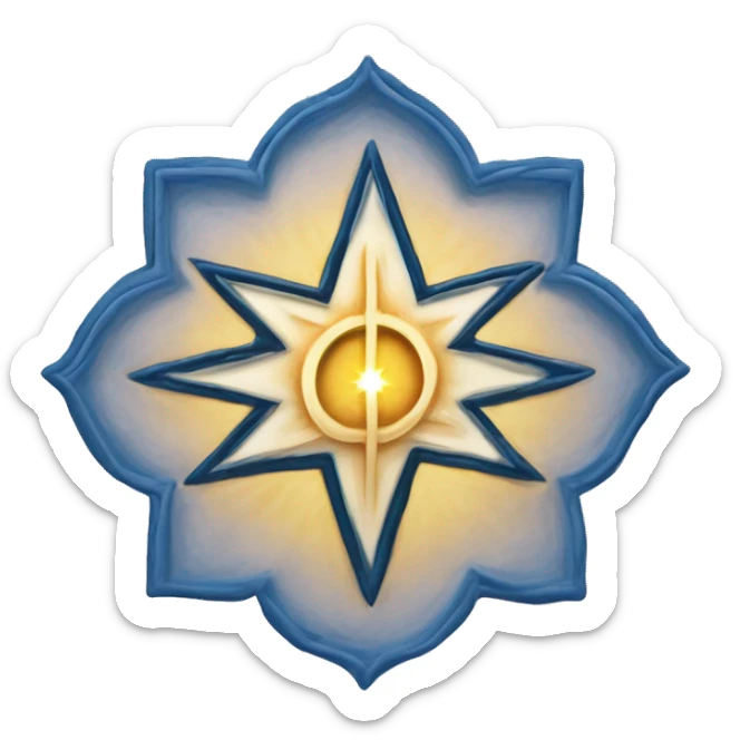 create an emoji that represents the Bahá'í Faith, similar to the religious symbols for Christianity (✝️), Judaism (✡️), and Islam (☪️). The Bahá'í symbol should feature a nine-pointed star, which is a key symbol in the Bahá'í Faith sticker