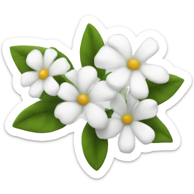white flowers sticker