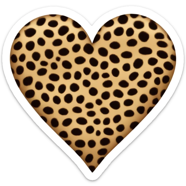 Leopard print heart sticker
