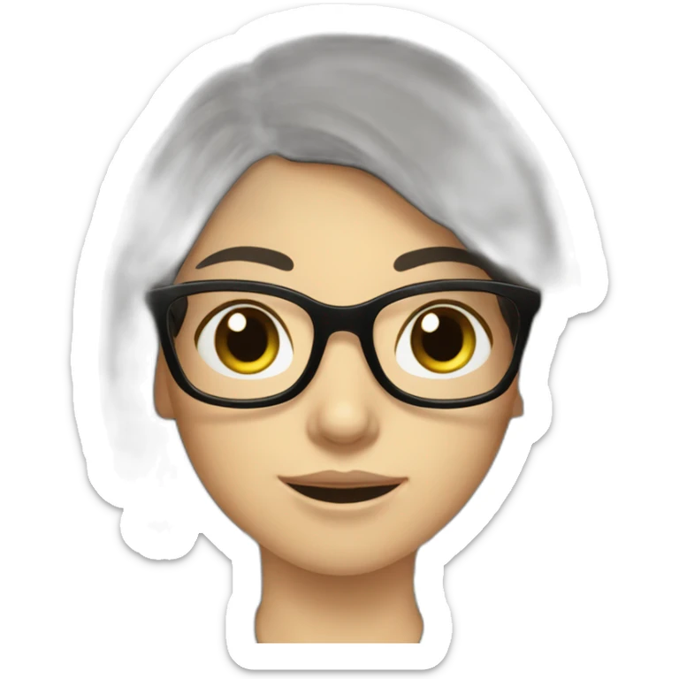 white caucasian girl long dark hair glasses money sticker