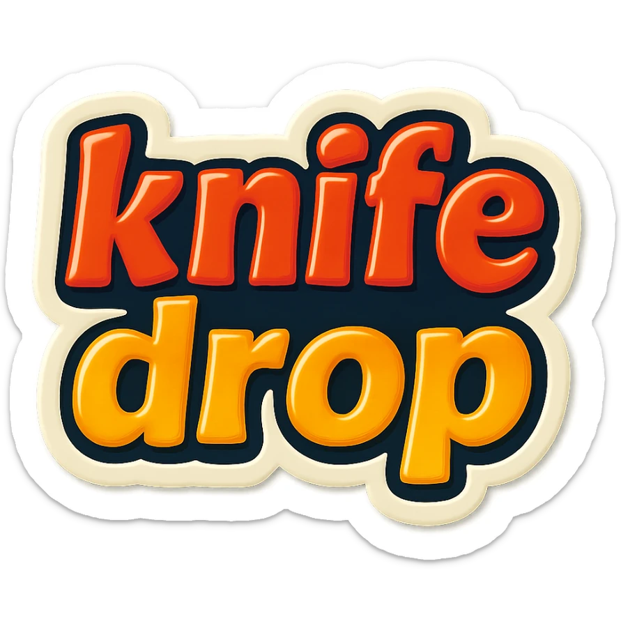 a logo, resembling that of a video tube site, for the text: "knife drop" sticker