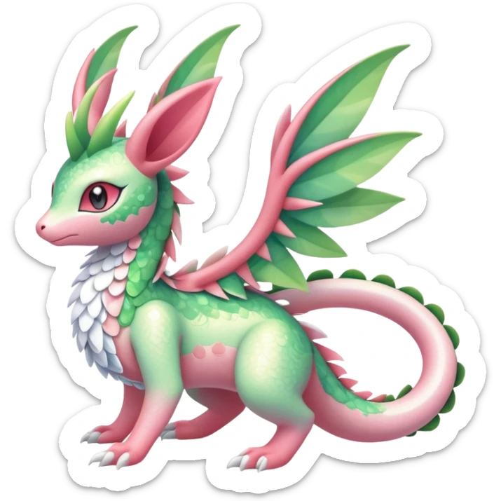 Shiny Exotic Cute Majestic Ethereal Sparkly Flygon-Sylveon-Shaymin-Meganium-Hybrid-Creature sticker