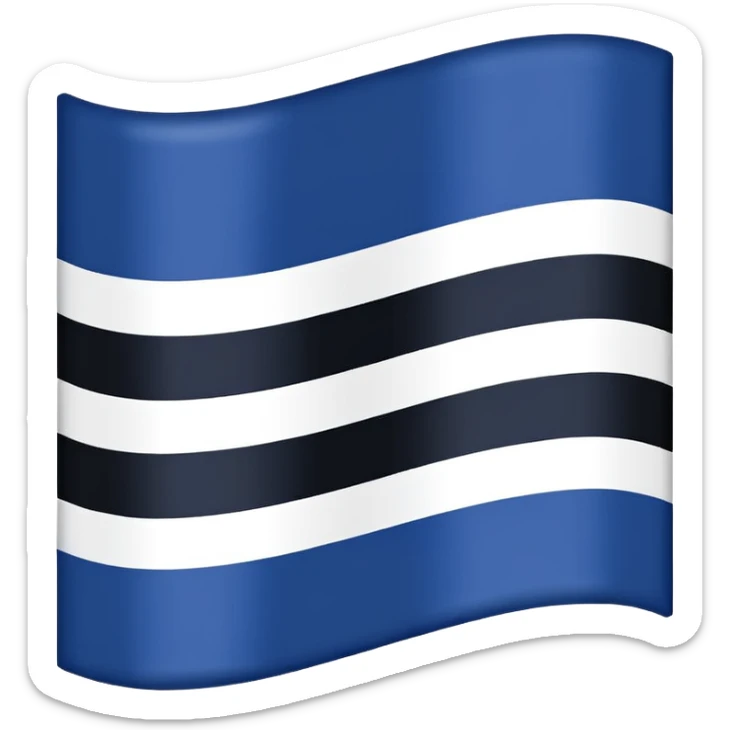 Bandera con tres líneas  arriba con azul oscuro el medio blanco y  abajo negro sticker