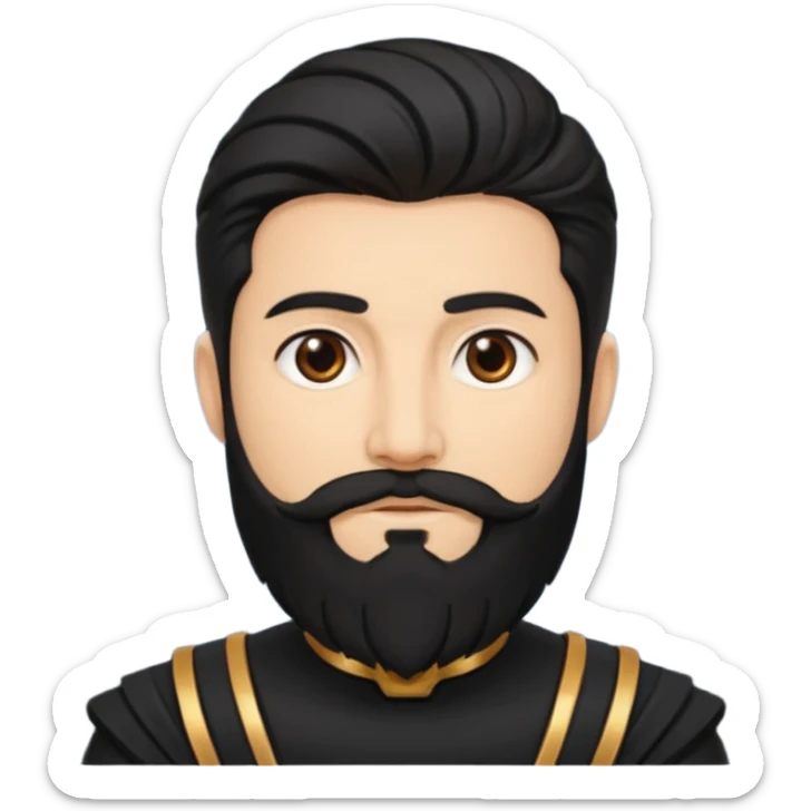 Saturn, God of Time from Gods and Goddesses with black hair and beard, black outfit sticker