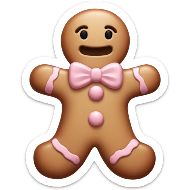 Pale blush pink gingerbread man sticker