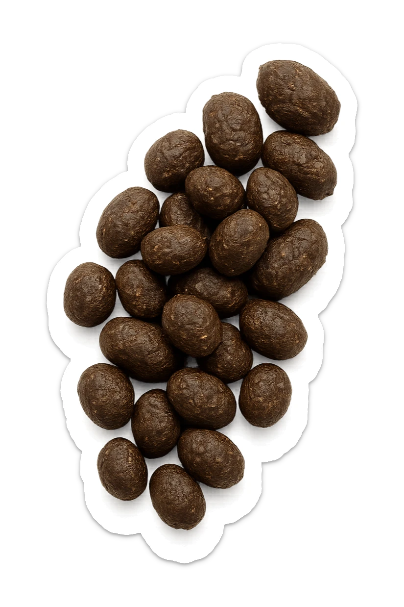 FECI DI ANIMALE A PALLINI VISTE DALL'ALTO, iperrealistico 4k, ISOLATA SU SFONDO BIANCO sticker