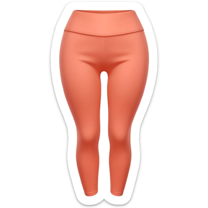 A 3D cartoon peach-coral leggin with gentle fabric folds and neat finish, isolated on plain background, Memoji-style. sticker