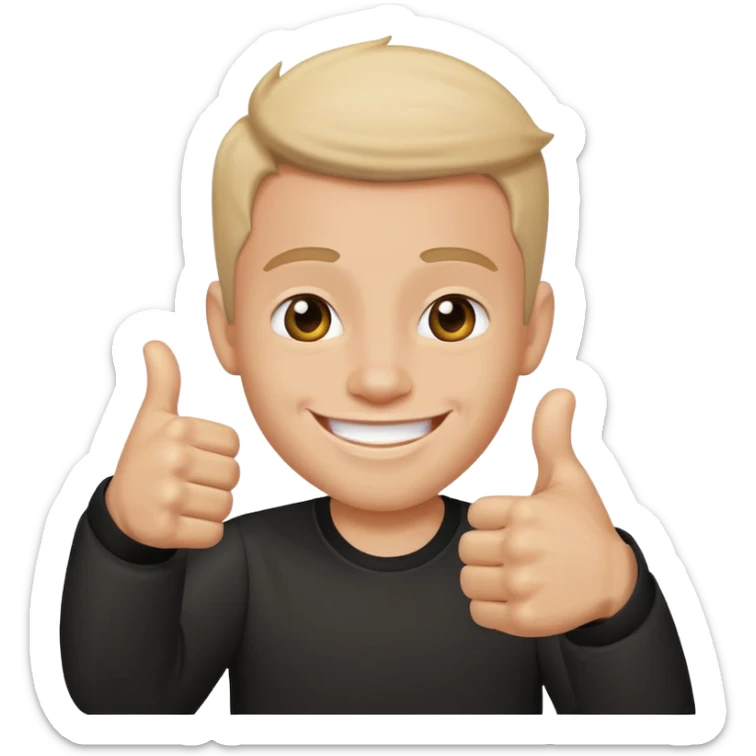 Buat gambar those bad tings guy dari sml yg sedang senang dan berikan jempol sticker