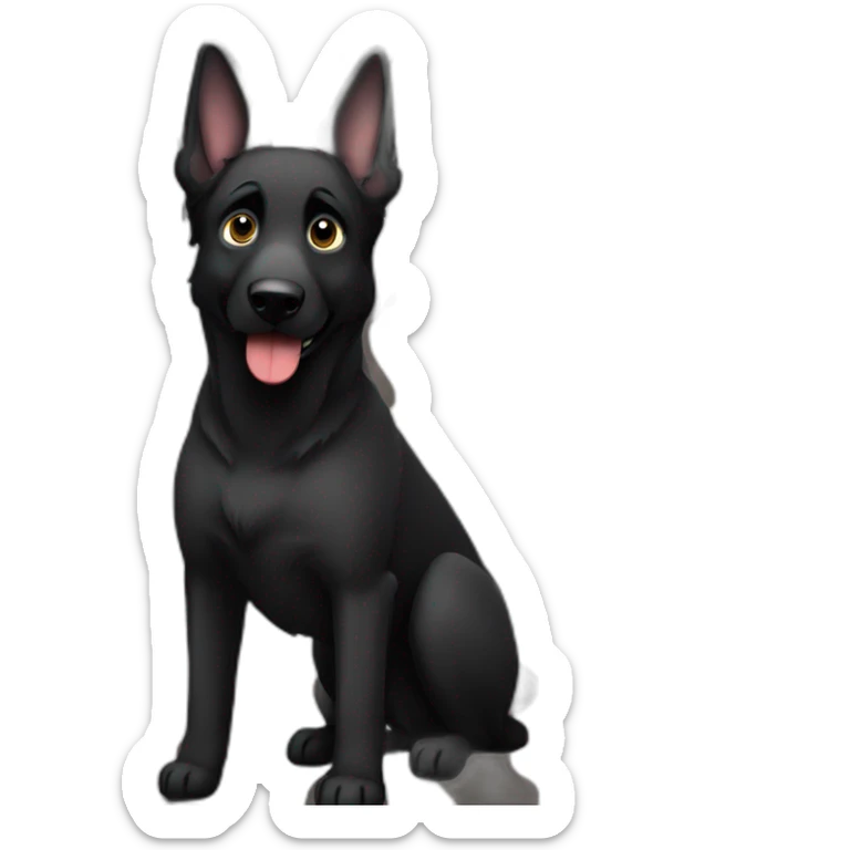 black german shepherd standing sticker