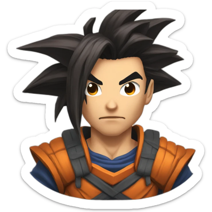 yasuo from league of legend in the style of dragon ball z sticker
