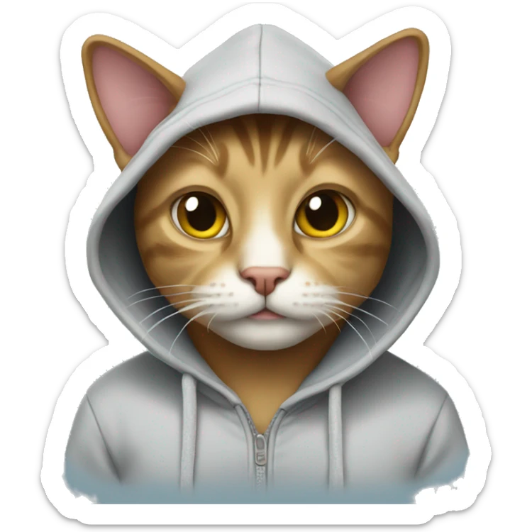 Cat wearing a hoodie  sticker