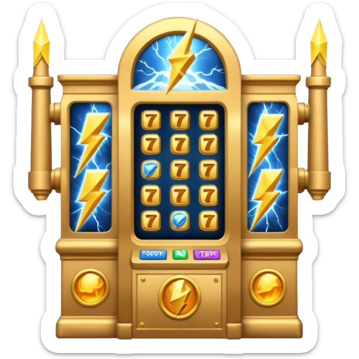 Gates of Olympus slot machine emoji featuring a golden gate, lightning, and Zeus sticker