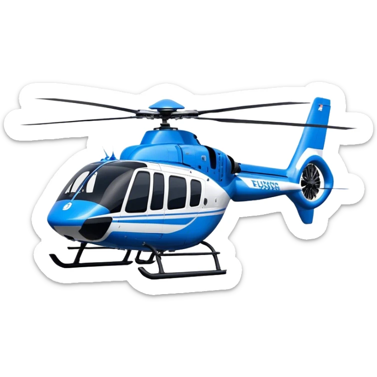 Eurocopter EC135 - Airbus Helicopters (Model Year: 2020) (Iconic colour: Blue and white) sticker
