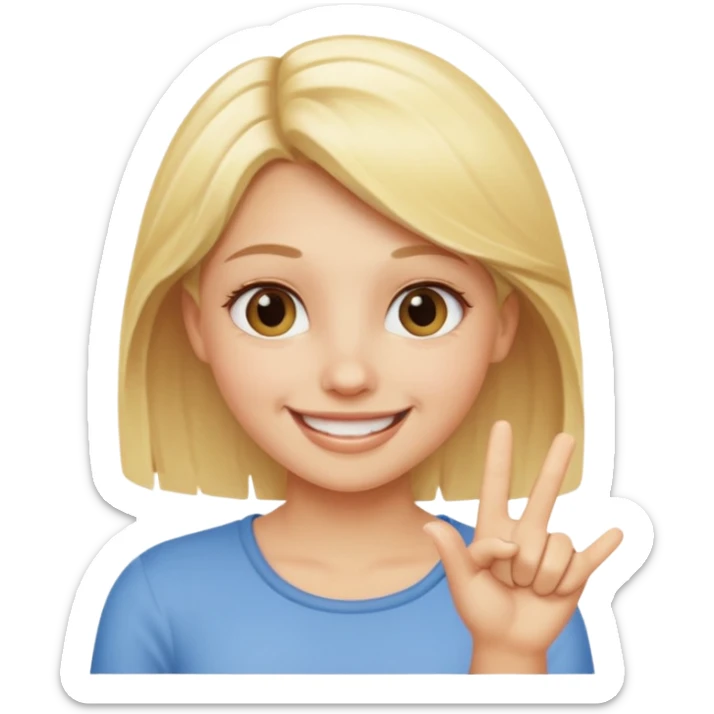 fingermouthing el gesto que es tan viral ahora en tik tok que le haga una chica rubia sticker