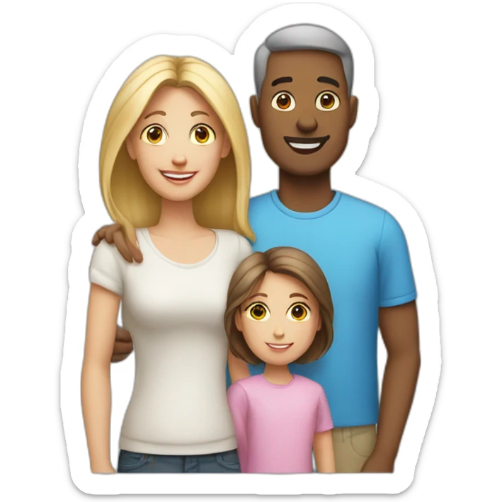 White Family mom and dad with teen 3 kids sticker