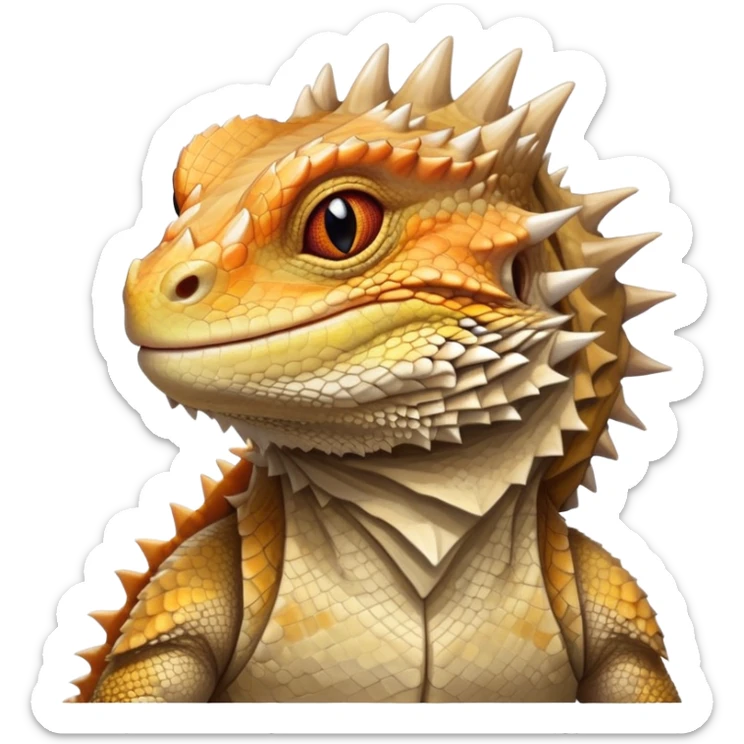 cinematic-noble-bearded-dragon-portrait-emoji,-poised-and-regal,-with-a-robust,-angular-build-and-a-textured,-scaled-hide-in-earthy-olive-and-sandy-tones,-a-prominent-spiky-'beard'-beneath-its-chin-and-a-keen,-alert-gaze,-simplified sticker
