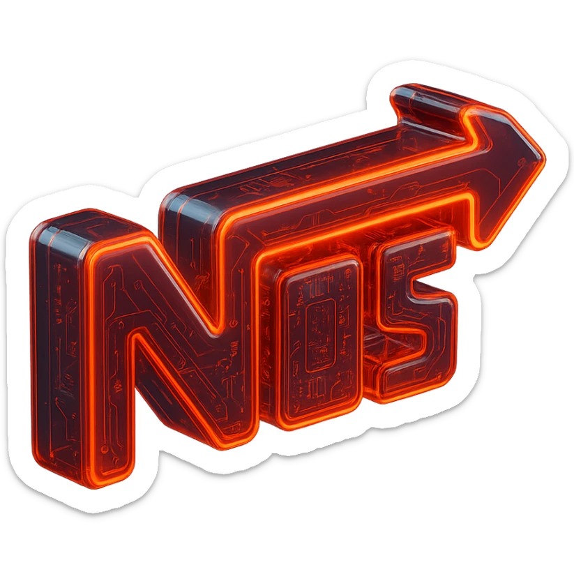 logo for NOS, futuristic tech style, glowing accents, esports team logo, no text sticker