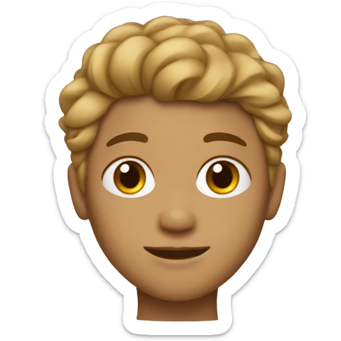 tan teenager with a burst fade wavy hair sticker