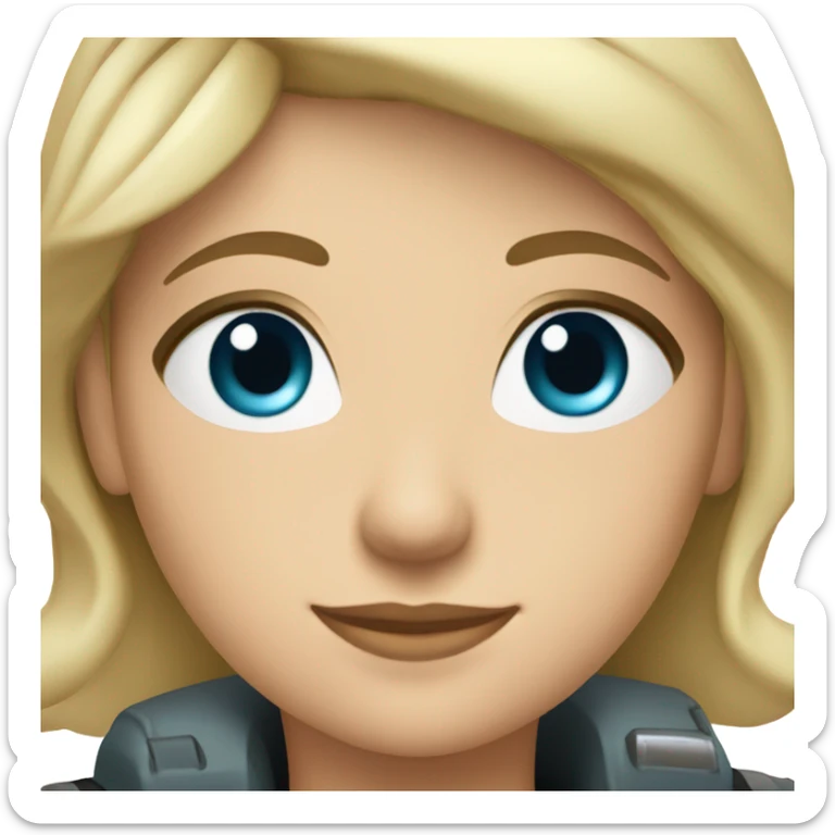 female pilot blondish hair blue green eyes estonian  sticker