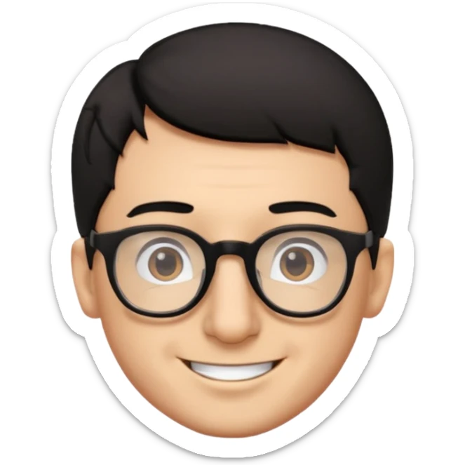 Emoli hombre con lentes poco cabello negro y nariz grande sticker